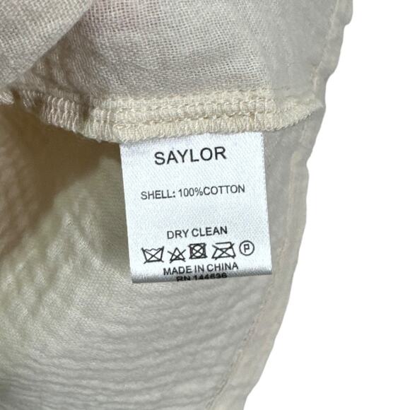 Saylor Nakai Blouse Medium Boho Cream Crochet Peasant Top Cottage Prairie Gauze - Picture 7 of 7